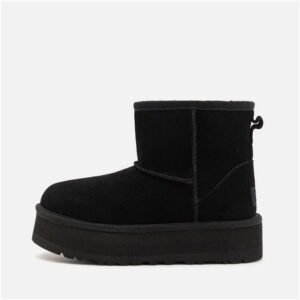 UGG Classic Mini Platform Women's Boots Black 1134991-BLK Leather with Sheepskin