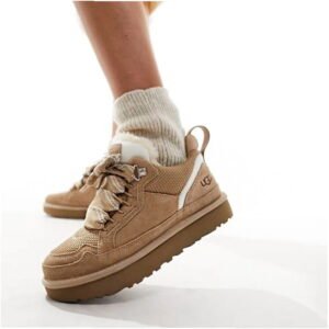 UGG Women's Lowmel 1144032-SAN Beige Suede Sneakers