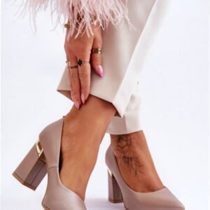 Step in style Pumps 3117 Beige Leather 9 cm