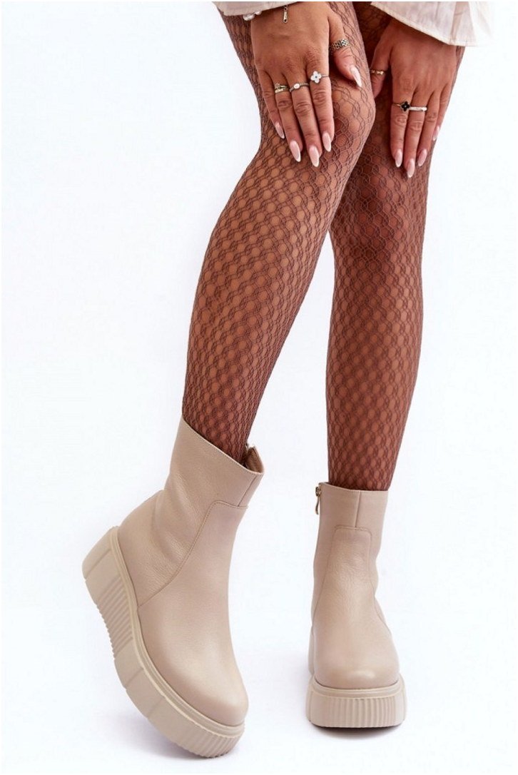 Step in style Ankle Boots Model Lemar Jenefer 60369 Beige Natural Leather