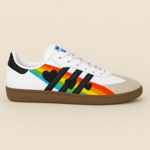 Adidas Samba OG B75806 – Custom Hand-Painted "Rainbow Hearts" Edition