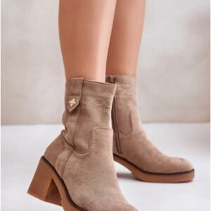 Step in style Ankle Boots Vailia RMR2460-21 Beige Block Heel