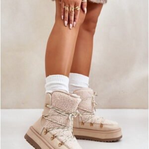 Step in style Ladies Snow Boots Model Riaviana 24889 Light Beige High Platform