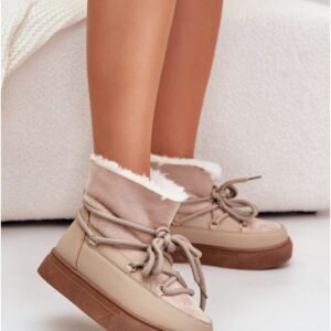 Step in style Women's Snow Boots Aziara 8933 Beige Platform 3cm