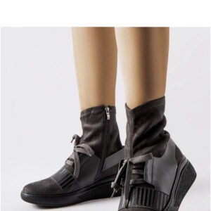 Solea Wedge Ankle Boots Spoleto Grey Sock