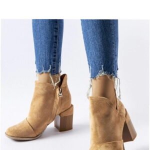 Solea Artemisia Ankle Boots Beige Heel Height 8 cm