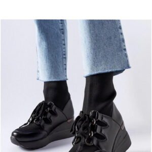 Solea Wedge Ankle Boots Rochon Black Heel Height 6 cm
