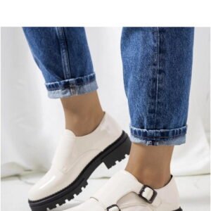 Solea Valks Loafers Beige Patent High Sole