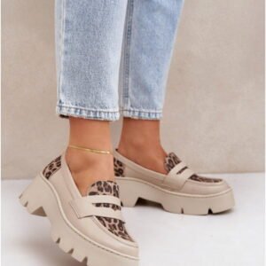Step in style Moccasins Model Zazoo 20191 Light Beige Natural Leather