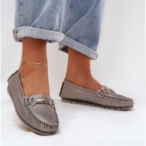 Step in style Moccasins Model DA LR51-546 Silver Glitter
