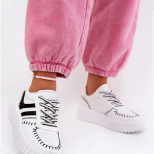 Step in style Trainers Ofenale B0-158 White/Black Eco Leather
