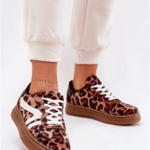 Step in style Sports Shoes Totter PC2815 Brown Leopard Print Synthetic