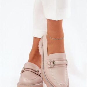 Step in style Moccasins Model Patina 888-883 Beige Eco Leather