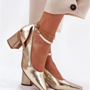 Step in style Court Shoes Model K6816-25 Gold Leather