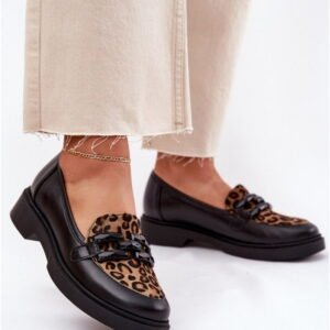 Step in style Moccasins Model Laura Messi 2965 Black Natural Leather