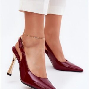 Step in style Heels Model Rivori LE116P Burgundy Faux Leather