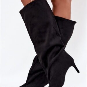 Step in style Taffine CLS-572 Black Eco Suede Knee-High Boots