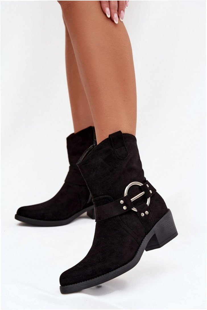 Step in style Ankle Boots Halivine RQ498-1 Black Eco Suede