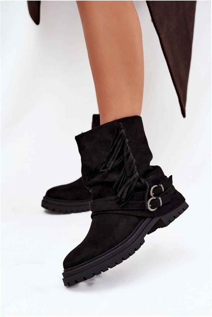 Step in style Ankle Boots Helianne WZ-108 Black Suede