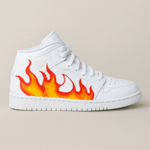 Air Jordan Mid – Custom Hand-Painted "Flame Fire" Edition