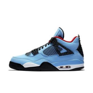 Air Jordan 4 Retro 308497-406 – Blue Leather Men’s Sneakers with Air Cushioning