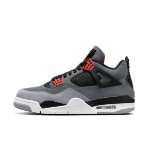 Air Jordan 4 Retro DH6927-061 – Grey Leather Men’s Sneakers with Air Cushioning