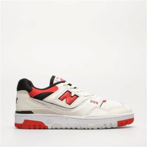New Balance 550 BB550VTB – White/Red Leather Unisex Sneakers