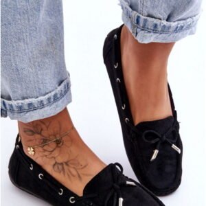 Krok v štýle Mokasíny Model Si Passione FT246 Black Eco Suede