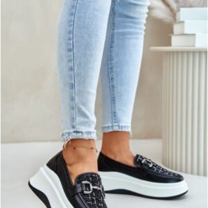 Krok v štýle mokasíny Model Vinceza 89105 Black Leather