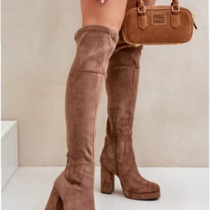 Step in style Knee-high Boots Model Zistaria LQ-79 Dark Beige Warm Lined