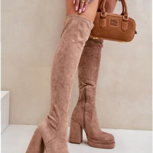 Step in style Knee-High Boots Model Nadelian 8669 Beige Eco Suede