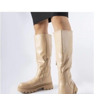 Solea Christien Classic Flat Knee Boots Beige 43 cm