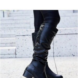 Solea Gathered Boots Black