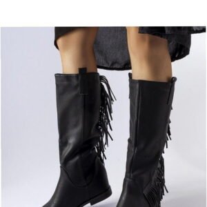 Solea Giorgia Black Wedge Boots 8 cm