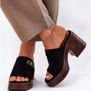 Step in style Sandal Slippers Model Vinceza 17400 Black Gold Detail