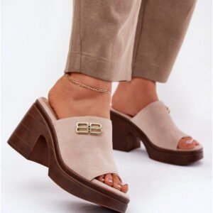 Step in style Sandal Slides Model Vinceza 17400 Beige Gold