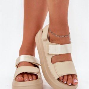 Krok v štýle Sandále Model Nitepira 100-430 Beige Výška platformy 4,5 cm